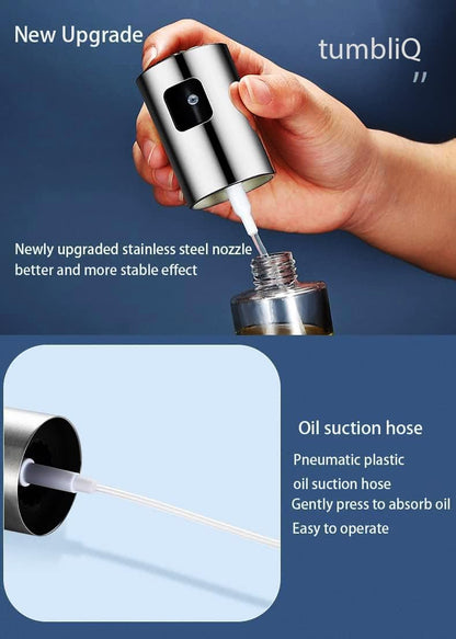 Kitchen Oil Dispenser Bottle, Olive Oil Sprayer 100ml, Stainless Steel Oil Mister, Refillable Cooking Oil Spray Bottle, Premium Quality Luxury Experience