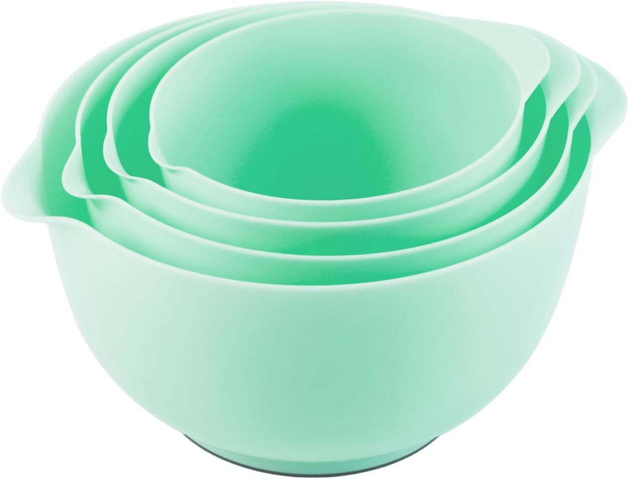 BoxedHome 4.5 Quart Large Plastic Mixing Bowls, Microwave Safe Mixing Bowl Set with Pour Spout, Nesting Bowls for Space Saving Storage(Violet Blue)