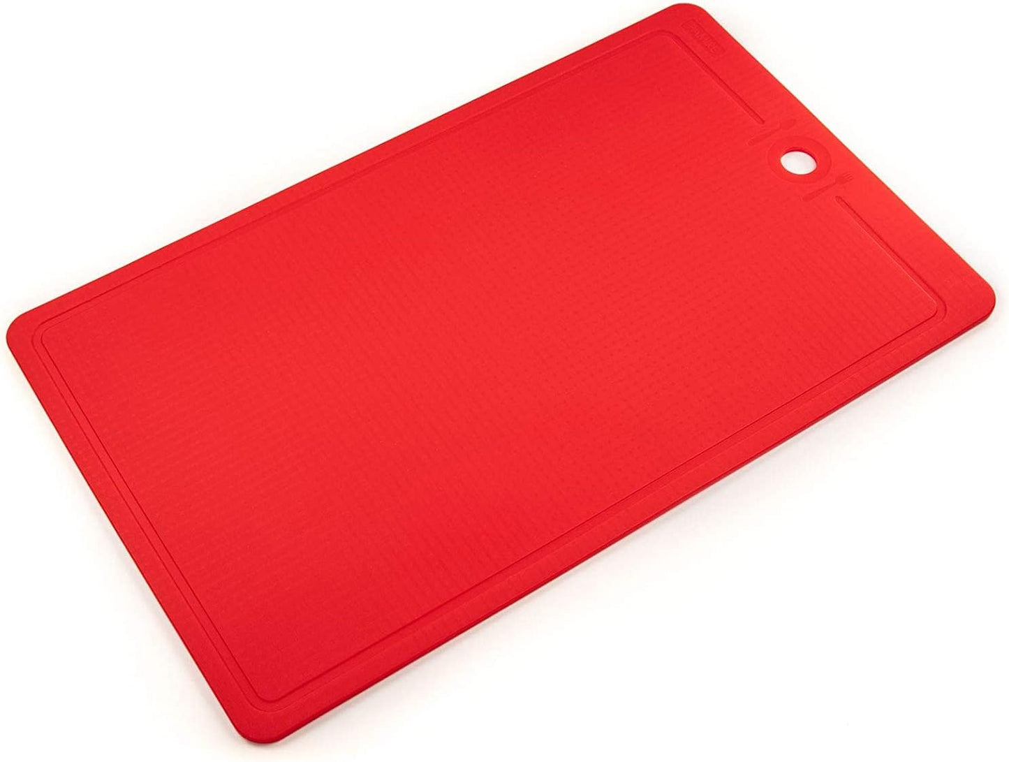 Made in Korea Silicone Cutting Board/Trivet, Non-Slip, 16.7'' x 10.3'', Dishwasher Safe, Easy Grip, BPA Free, Flexible Mat (Large, Red)