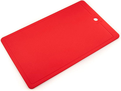 Made in Korea Silicone Cutting Board/Trivet, Non-Slip, 16.7'' x 10.3'', Dishwasher Safe, Easy Grip, BPA Free, Flexible Mat (Large, Red)