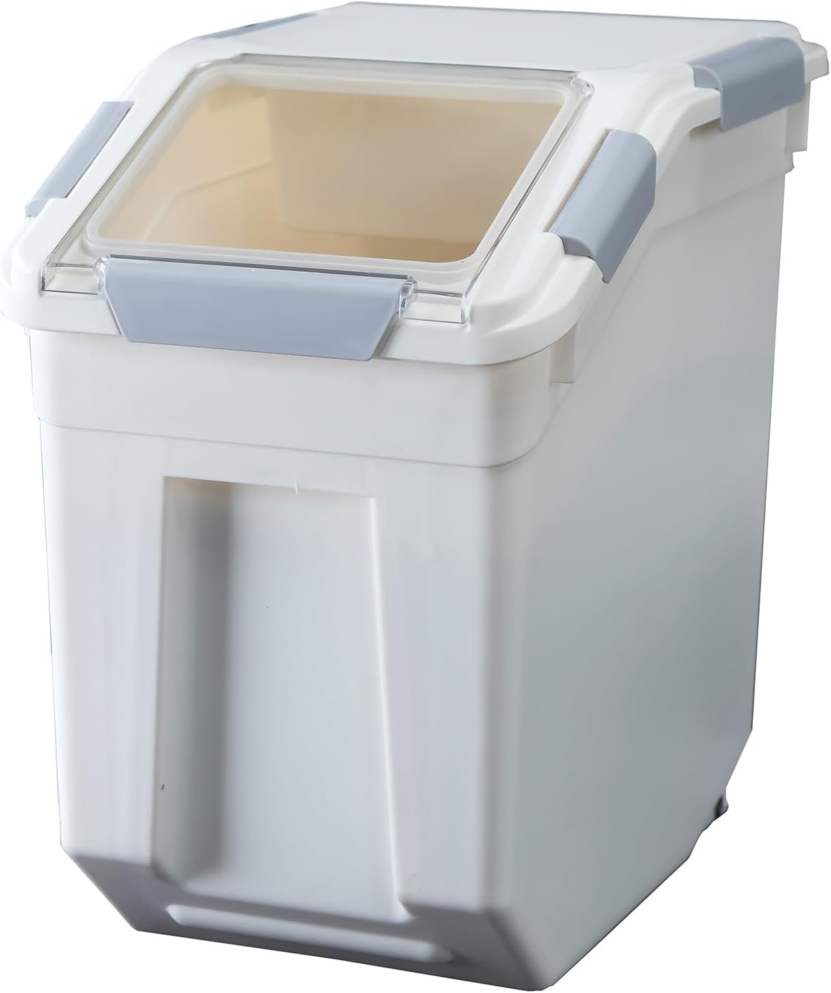 HANAMYA 33 Liter / 50 lbs Rice Storage Container with Measuring Cup, BPA free, For Rice | Grain | Pet Food | Flour, 2 count, White