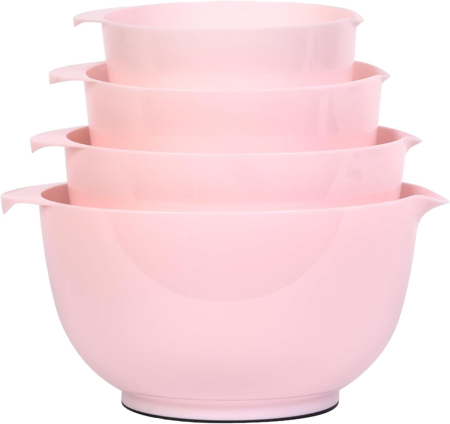 BoxedHome 4.5 Quart Large Plastic Mixing Bowls, Microwave Safe Mixing Bowl Set with Pour Spout, Nesting Bowls for Space Saving Storage(Violet Blue)