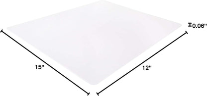 Commercial Grade Cutting Board Mats 15 x 12 Inch - 4 Pack Set, Flexible 1/16" Inch Thick White Plastic, Made from HDPE and NSF Approved for Food Service