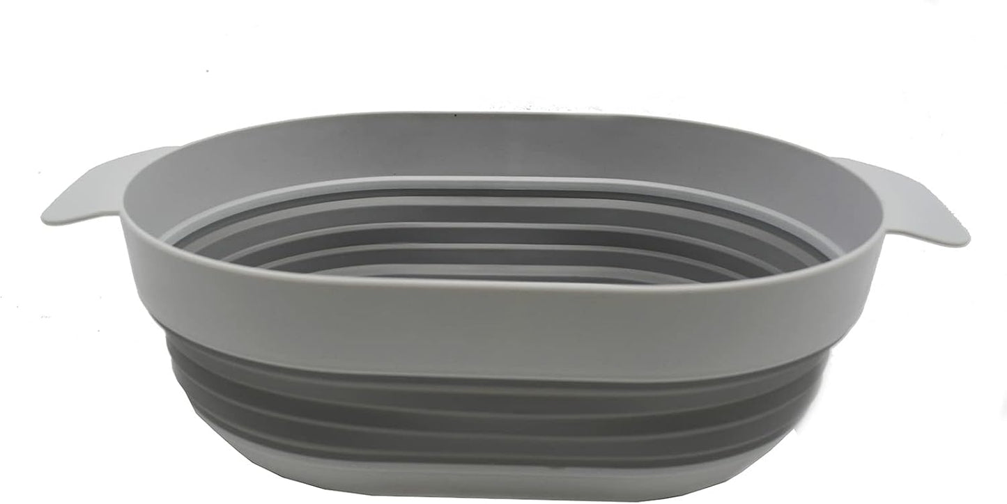 SAMMART 3L (0.8 gallon) Over The Sink Oval Colander (Grey, 1)