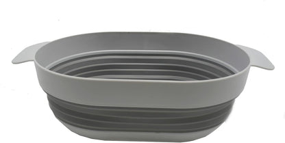 SAMMART 3L (0.8 gallon) Over The Sink Oval Colander (Grey, 1)