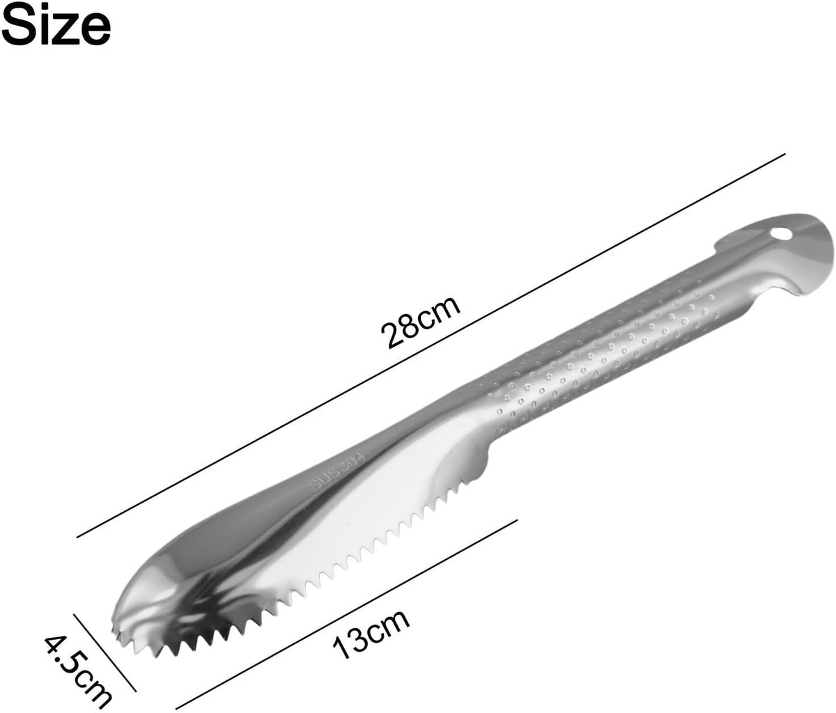 Stainless Steel Fish Scale Remover Tool, 2-in-1 Fish Scaler and Gill Cleaner for Seafood, Ergonomic Kitchen Fish Prep Brush with Non-Slip Handle,