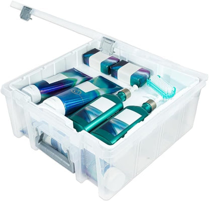 Best Kept Super Satchel Double Deep Compartment Box - Art Storage with 8 Removable Compartments | Smart Closure for Craft Supplies, Home & Office Improvement