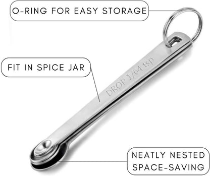 14PCS Measuring Spoons Set, 1 tbsp, 1/2 tbsp, and 1-1/16tsp Stainless Steel Measuring Spoons for Cooking Baking Spice Jars and Liquid Ingredients