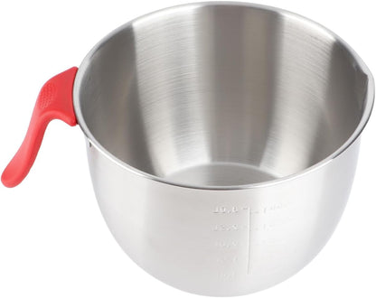 Stainless Steel Mixing Bowl, Non Slip Mixing Bowls with Handle and Pour Spout for Kitchen Egg Whisking Salad Serving Baking Cooking (3600ML)