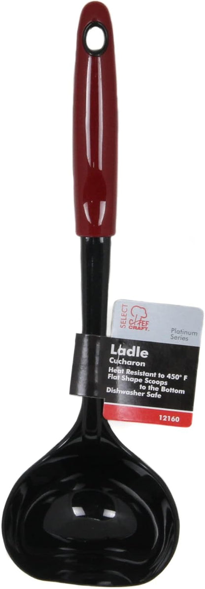 Chef Craft Select Nylon Soup Cooking Ladle, 12 inches, Red