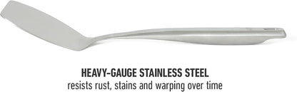 Calphalon Slotted Turner, Kitchen Flipping Spatula, Slotted Spatula, Stainless Steel Turner with Silicone Heat Resistance Handle, Nonstick-Safe Spatula for Draining and Flipping (Navy)