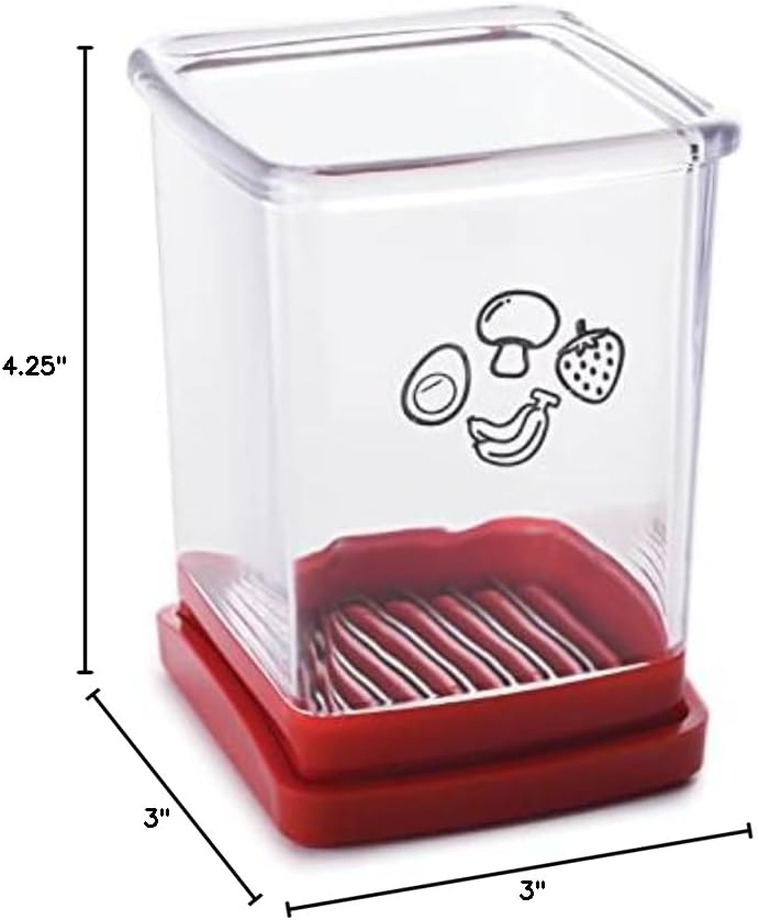 Norpro Speed Slicer with Push Plate, Red, 3"L x 3"W x 4.25"H