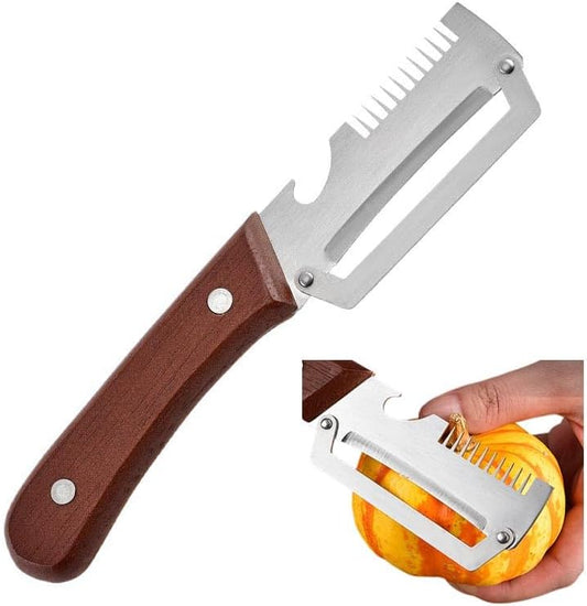 Multifunctional Vegetable Peeler, 3-In-1 Kitchen Gadget With Wooden Handle, Bottle Opener And Shredder, Suitable For Potatoes, Pumpkins, Carrots And Other Vegetables Or Fruits. (1)