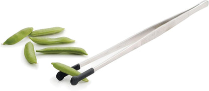 RSVP International Endurance Silicone Tipped Kitchen Tweezers Food Safe, Durable Stainless Steel, Heat Safe up to 475 Degrees F, 12" Length