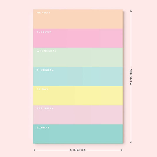 Daily Planner by Sweetzer & Orange - Undated 2026 pad – Colorblock Magnetic To Do List Notepad - Mon to Sun Agenda and Habit Tracker Organizer, Desk Pad for College Student, Office or Home