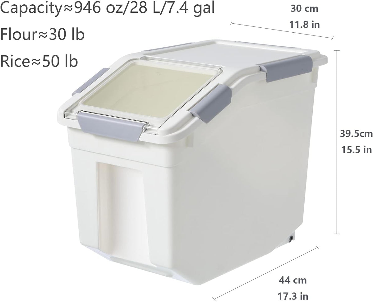 CITY BABY 2 Pack Airtight Flour Storage Container With Scoop,Dry Food, Sugar, Baking Supplies,Rice Container Set -BPA Free- Pet Food Storage Container,Dog Cat Birds Food Bin(13LB)