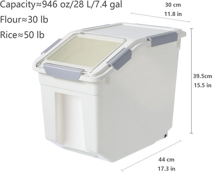 CITY BABY 2 Pack Airtight Flour Storage Container With Scoop,Dry Food, Sugar, Baking Supplies,Rice Container Set -BPA Free- Pet Food Storage Container,Dog Cat Birds Food Bin(13LB)
