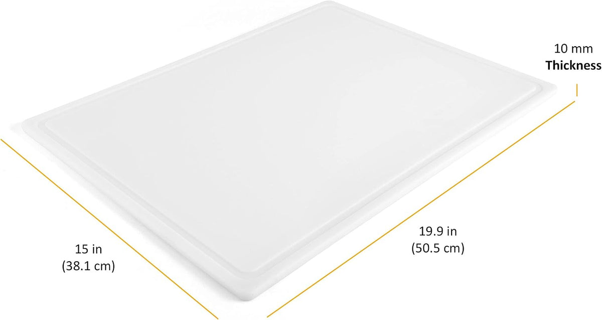 FARBERWARE Large Cutting Board, Dishwasher- Safe Plastic Chopping Board for Kitchen with Easy Grip Handle, 11in by 14in, White