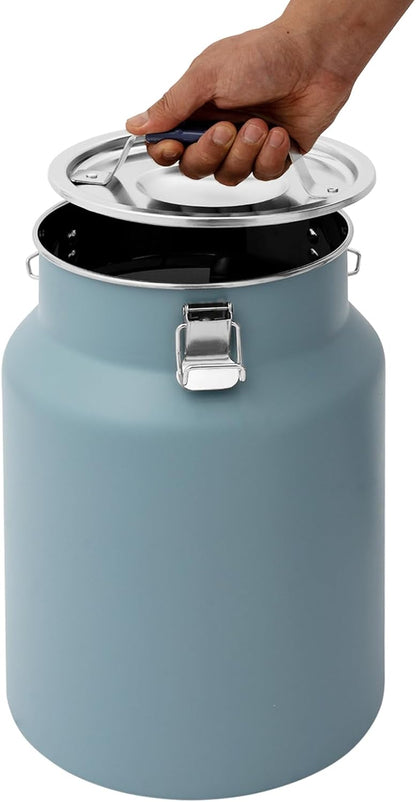 Sealed Rice Storage Container, 12L/3gal Stainless Steel Kitchen Food Storage Bin with Lids Locking Clamp, Airtight Canisters Container for Flour Rice Cereal Grain Coffee Bean (Red)