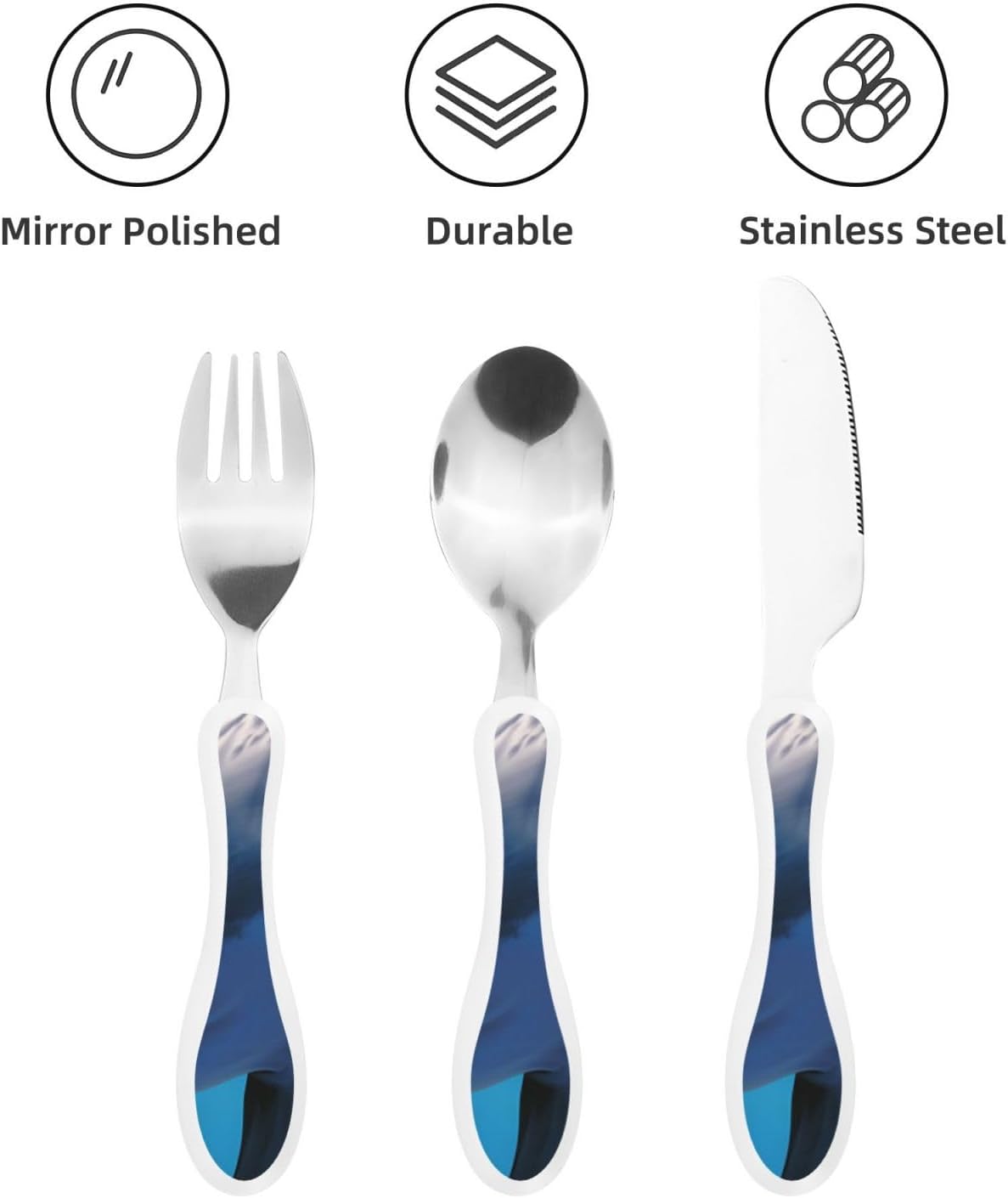 3-Piece Kids Silverware Set With Storage Case, Stainless Steel Reusable Children Safe Knife Spoon Fork Set Dragonfly Insects Flowers Children Flatware Set For Kids Lunch Box