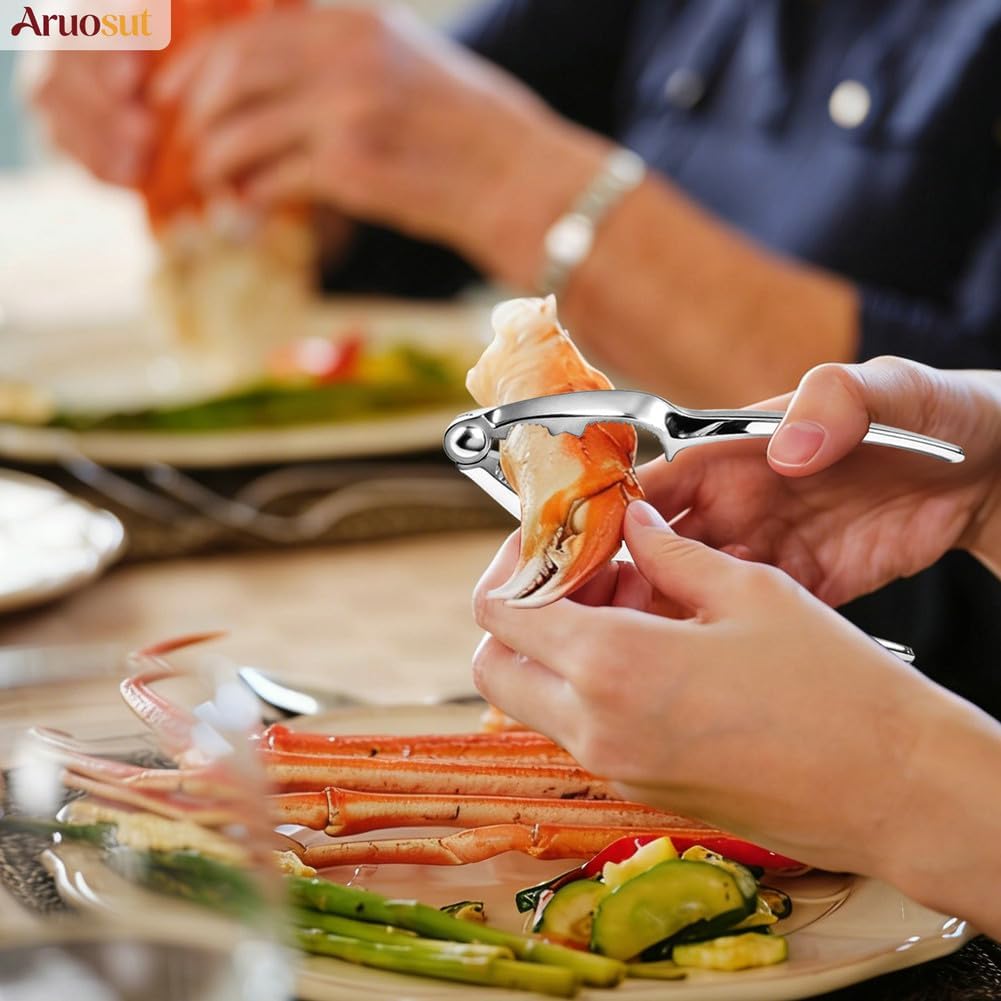 6 Pcs Lobster Crackers and Picks Set, Stainless Steel Crab Crackers Tools with Storage Box for Nut, Walnut, Crab, Seafood Boil Party Supplies and More
