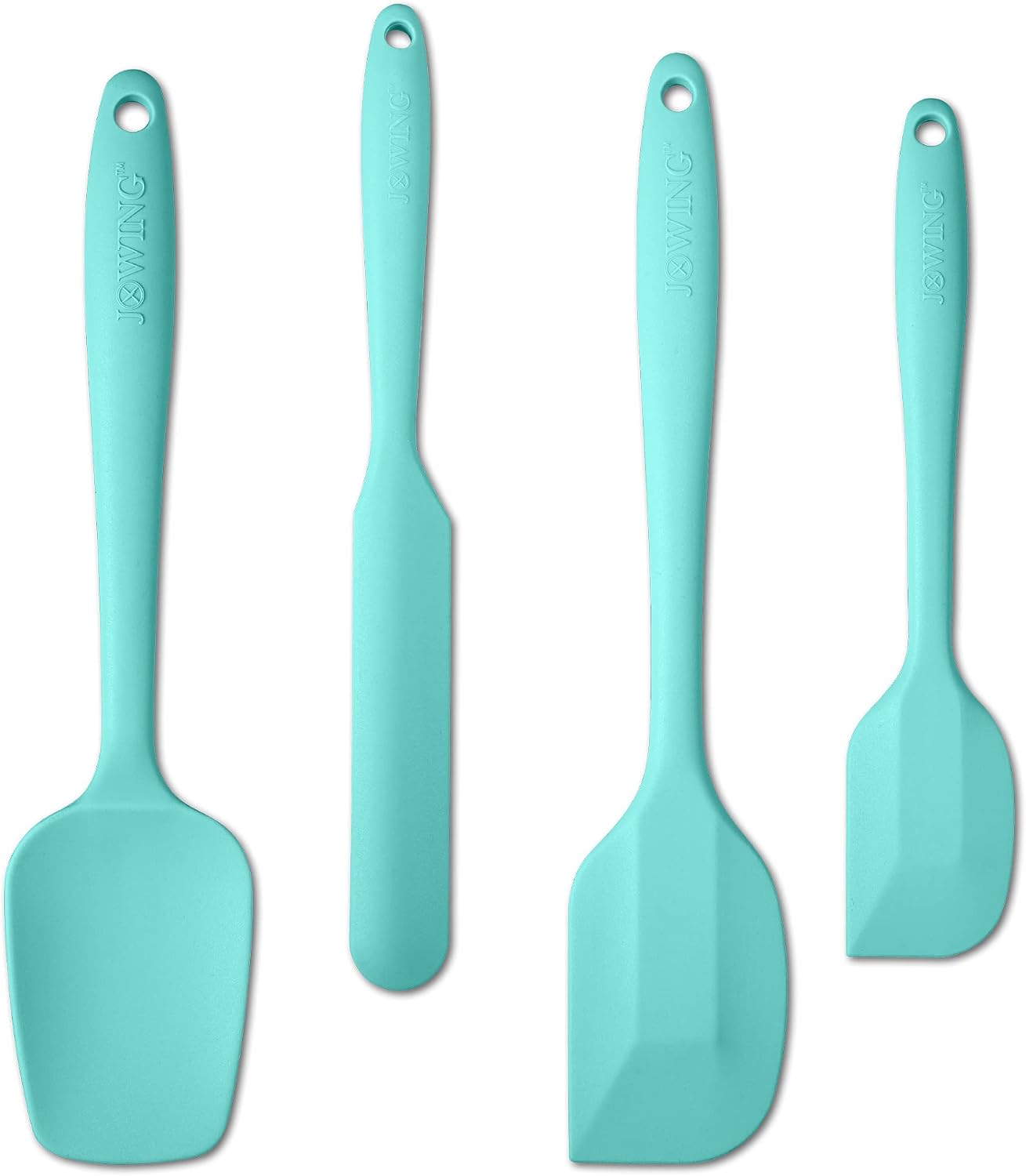 4 Piece Silicone Spatula Set, Flexible Heat Resistant Non-scratch Baking Cooking Rubber Spatulas with Stainless Steel Core, Black