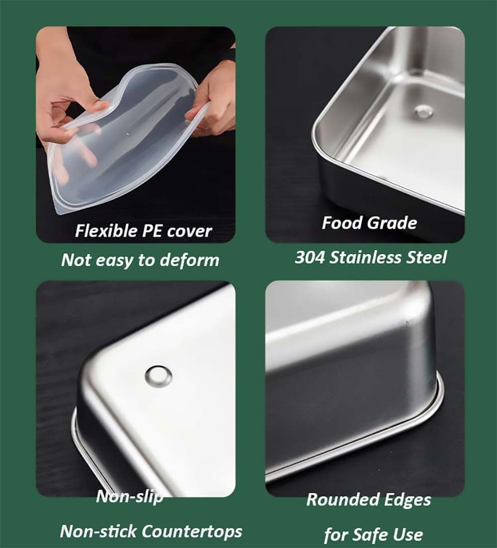 Stainless Steel Food Containers with Lids, Set of 5 Meal Prep Container Reusable Metal Food Storage Bento Lunch Box for Kitchen Picnic, BPA Free,67oz,118oz)