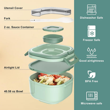 PEDECO Stackable Stainless Steel Bento Box with Insulated bag,Adult & Kids Luch Box,Leak-Proof,1-Tier Bento box,Lunch Box With Portable Sauce Pod and Cutlery-for Teens/Toddler,Dishwasher Safe,Blue