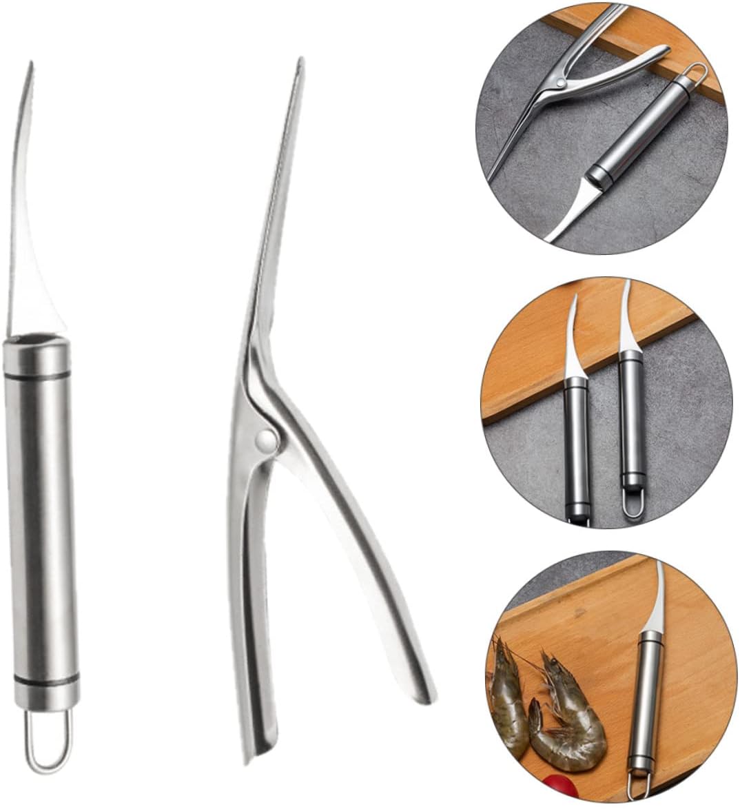 Shrimp Deveiner Tool and Peeler Set Multifunctional Shrimp Deveining Tool