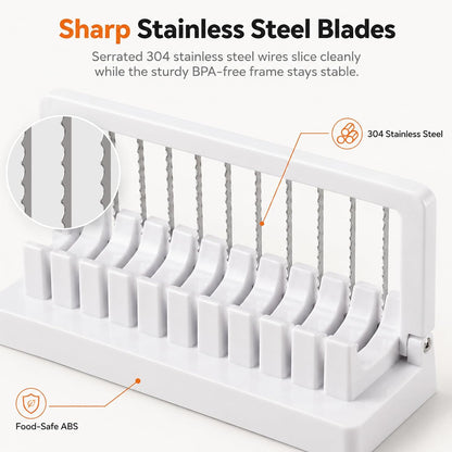 Large Banana Slicer with 304 Stainless Steel Blade, Multi Fruit & Egg Slicer for Hot dog, Hard Boiled Eggs, Strawberry, Cheese, Butter, Easy One Press Fruit Slicer for Kitchen