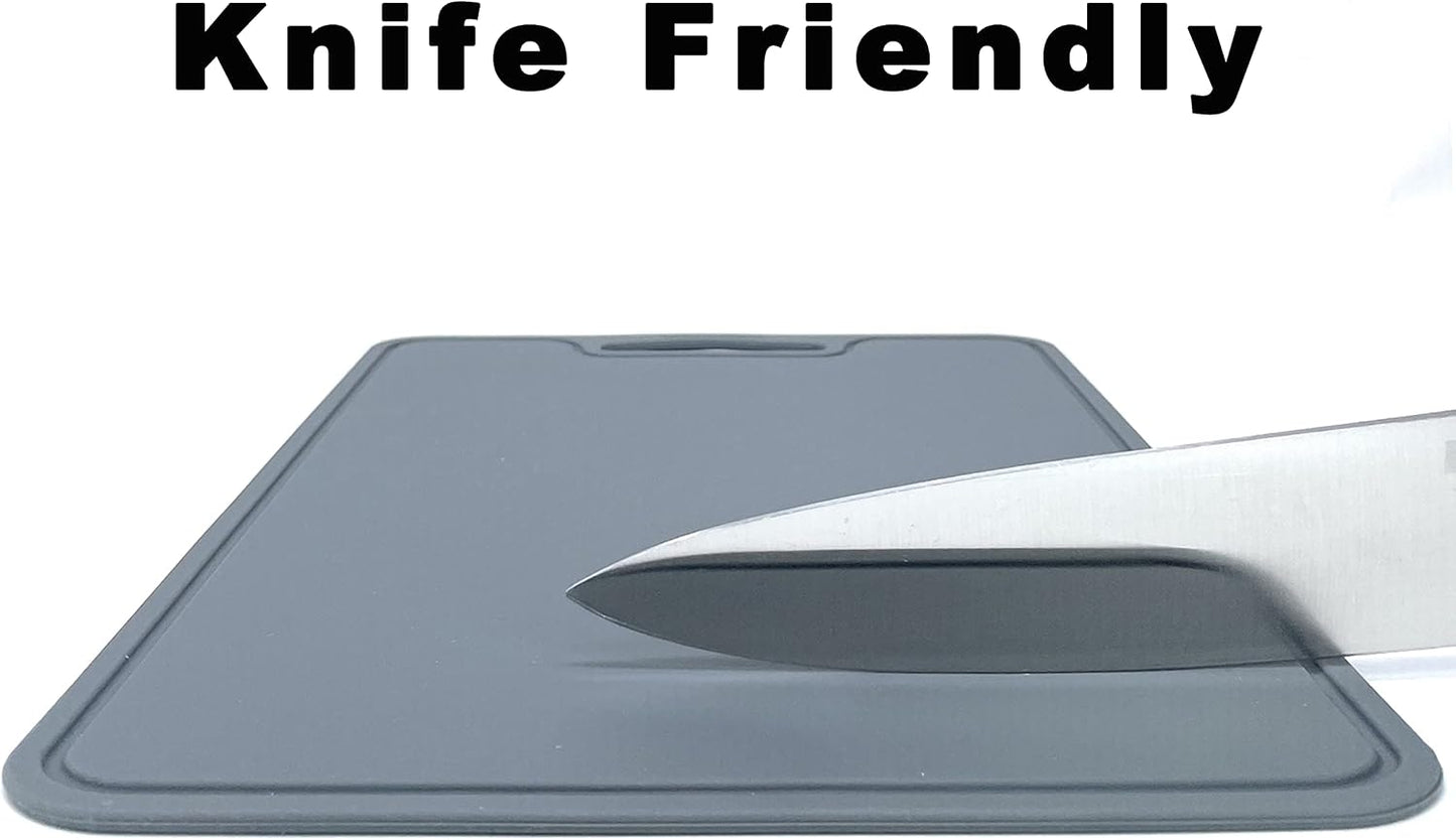 Premium Thick & Flexible Silicone Cutting Mat, BPA Free, Knife Friendly, Non-Toxic, Anti-Slip, Dishwasher Safe, Space Saving, Easy Grip Handle, Ergonomic Design, Chopping Board (Blue, Large)