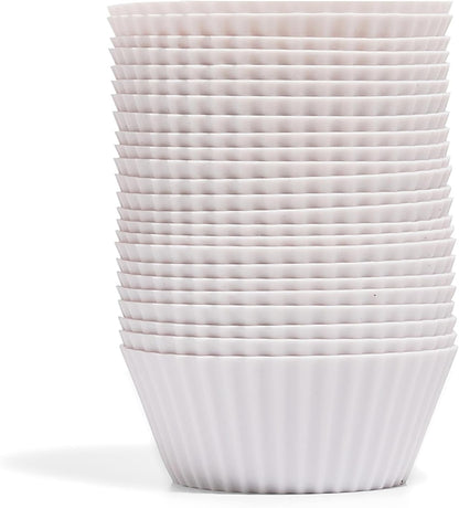 The Silicone Kitchen Silicone Individual Mini Loaf Pans - Reusable, Non-Toxic, BPA Free, Dishwasher Safe, Bento Box Accessories (12 Pack, White)