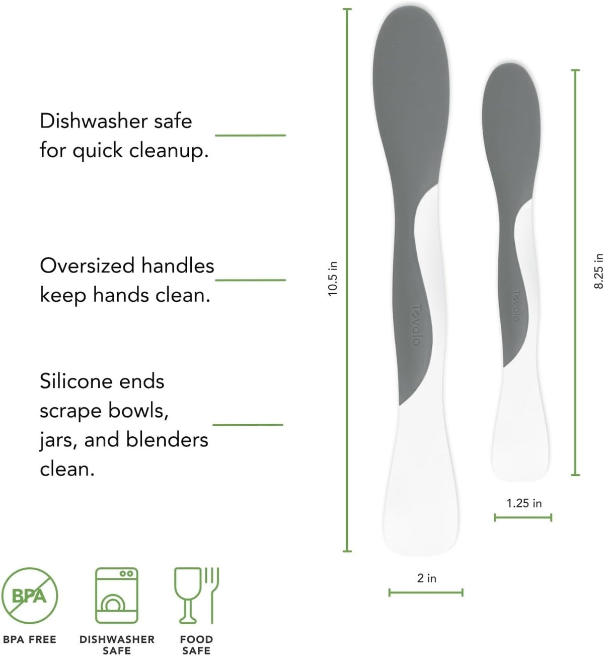 Tovolo Mini Scoop & Spread Tool for Kitchen Meal Prep Small Sandwich Spreader Spatula for Peanut Butter Jelly, Silicone BPA Free Dishwasher Safe Scooper Spreader, Aqua Seafoam Green