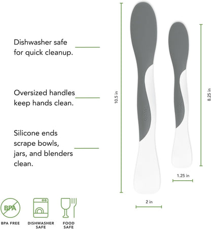 Tovolo Mini Scoop & Spread Tool for Kitchen Meal Prep Small Sandwich Spreader Spatula for Peanut Butter Jelly, Silicone BPA Free Dishwasher Safe Scooper Spreader, Aqua Seafoam Green