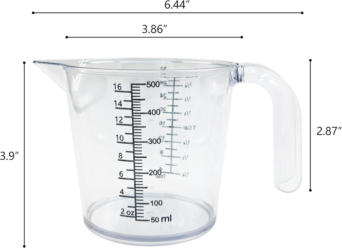 Plastic Measuring Cup with Handle, Pool Chemical Measuring Cup, Plastic Measuring Pitcher for Liquid Mixing, Pouring, Lawn Care, Pet Food, Motor Oil, Laboratory and More (32, Fluid Ounces, 1000ml)