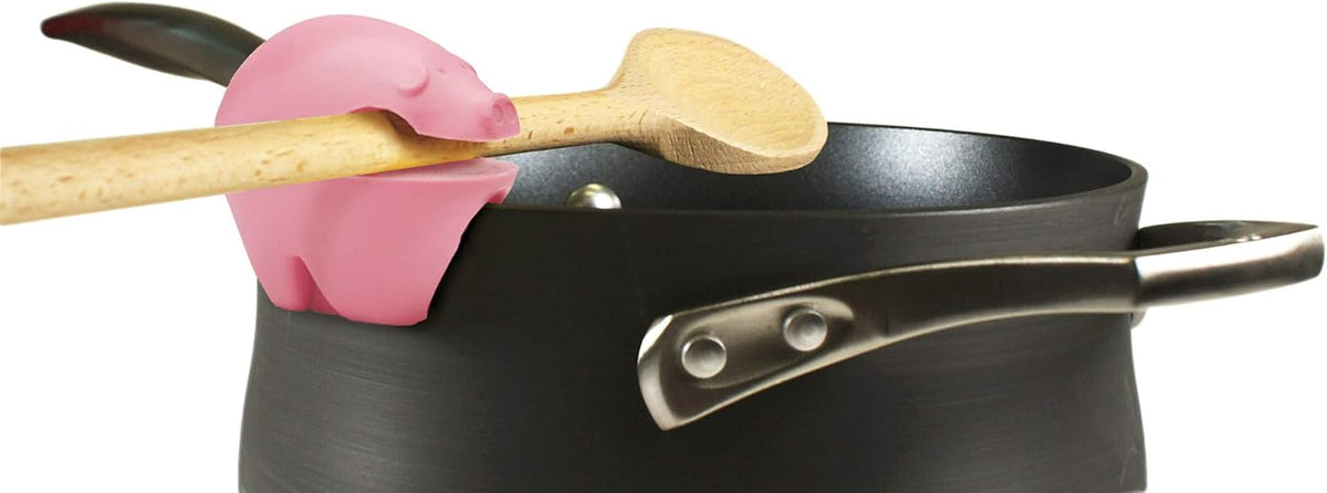 Fox Run Silicone Pot Clip Spoon Rest, Chicken, 2.5", Yellow
