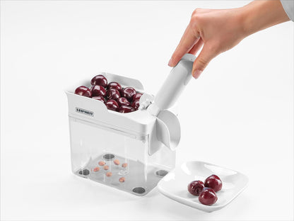 37211 Cherry Pitter, White – Stainless Steel Plunger Pits 25 Lbs/Hour