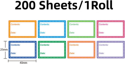 200 Sheets Food Date Label Stickers Handwritten Removable Adhesive Labels for Fridge Kitchen Pantry Food Storage Organization