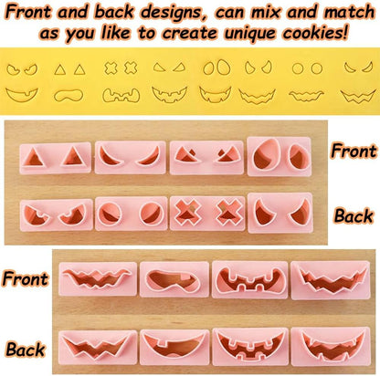 Mini Pumpkin Cookie Cutters, DIY 3d Halloween Raised Design Cookie Stamps