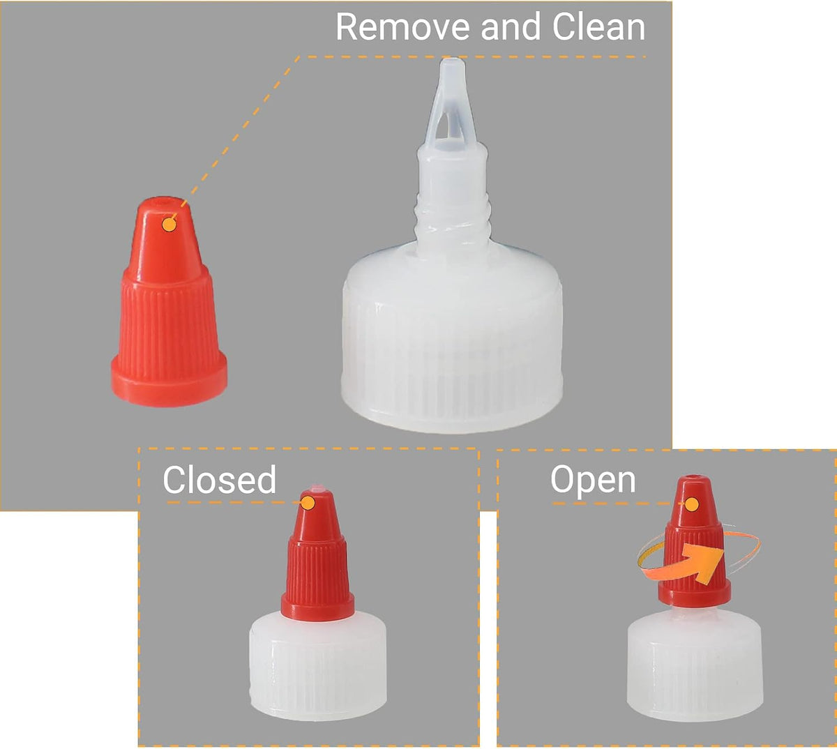 32 oz / 1000 ml Plastic Squeeze Bottles 3-Hole