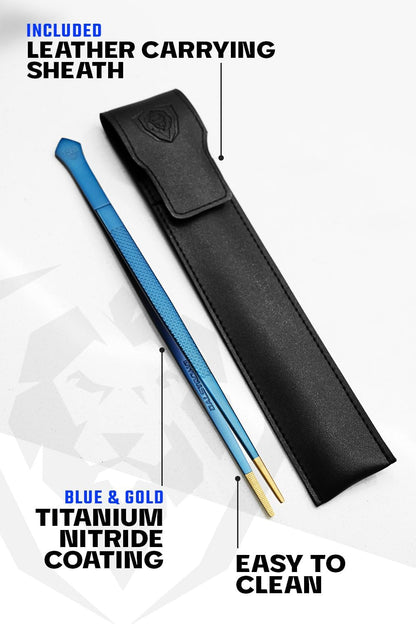 DALSTRONG Chef Tweezers Professional Kitchen Tongs- 12" high-precision Tweezer Tongs for Cooking - Stainless Steel Black w/vTitanium Coating -BBQ, Plating, Multi-use
