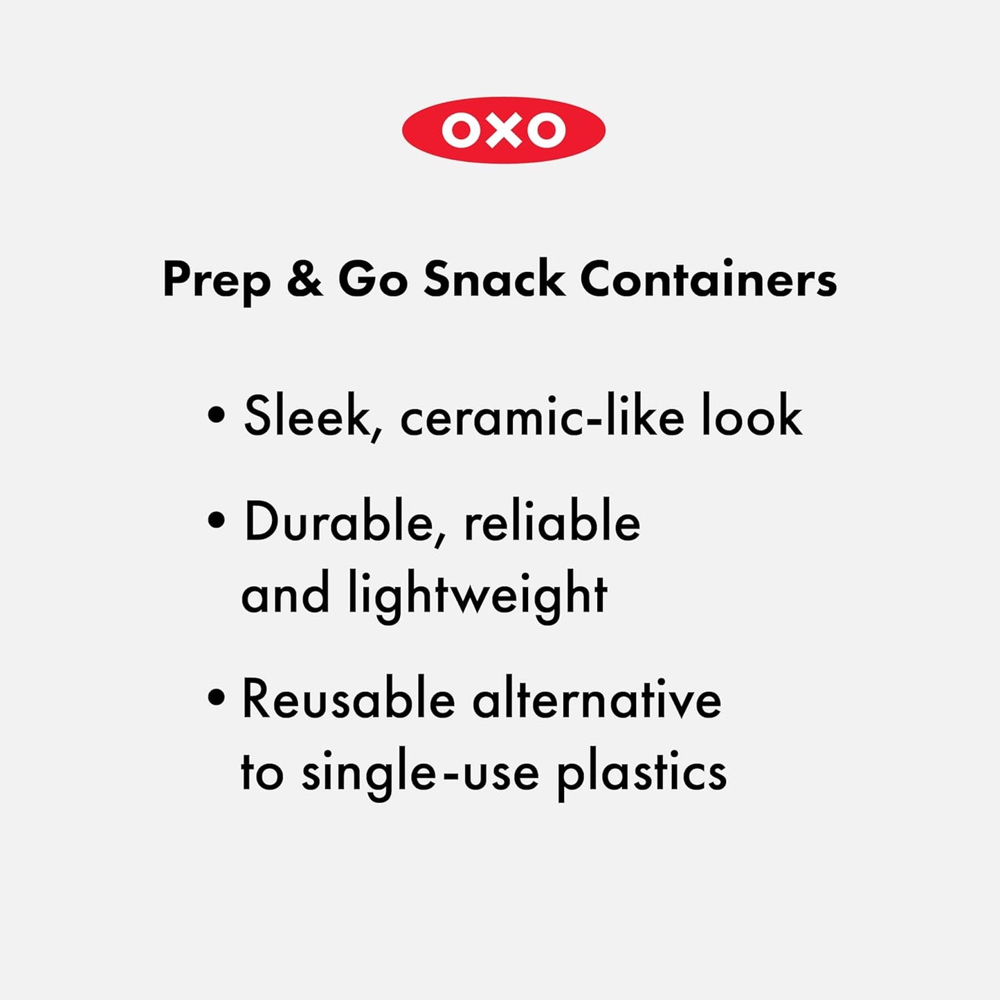 OXO Good Grips Prep & Go Snack & Dip Container, Snack Fuss-Free on the Move, Leakproof Reusable Small Meal Food Storage and Lid, Food Containers with Lids, Snack Organizer, 1.6 Cups/0.4 L