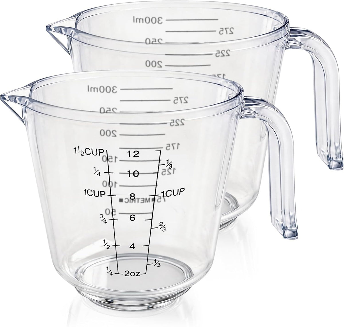 2Pcs 2 Cup Plastic Measuring Cup,Plastic Liquid Measuring Cups for Baking,Cooking,Mixing