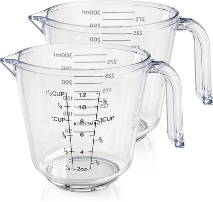2Pcs 2 Cup Plastic Measuring Cup,Plastic Liquid Measuring Cups for Baking,Cooking,Mixing