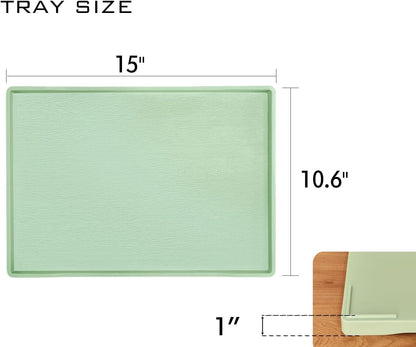 White Serving Tray (13.5 x 9.6 inch) for Serving Accessory, Elegant & Stackable Plastic Tray for Spa, Coffee, Drinks, Tea, Bar, Party, Seasoning, Perfume and Display Use.