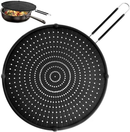 Splatter Screen for Frying Pan, Grease Splatter Guard, Heat-Resistant Splatter Guards for Frying, Silicone Splatter Guard for Everyday Cooking, Dishwasher Safe （16in×12in×0.5in）