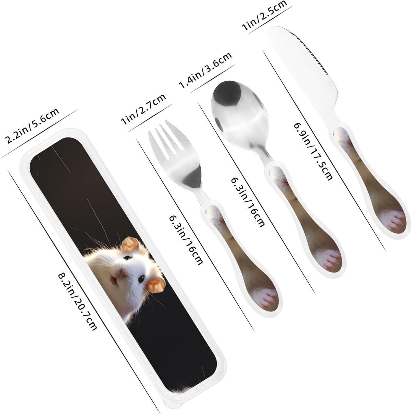 3-Piece Kids Silverware Set With Storage Case, Stainless Steel Reusable Children Safe Knife Spoon Fork Set Dragonfly Insects Flowers Children Flatware Set For Kids Lunch Box