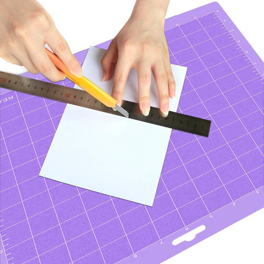 REALIKE 12x12 Light Cutting Mat Compatible with Cricut Maker 3/Maker 4/Maker/Explore 3/4/Air 2/Air/One(3 Mats), Gridded Adhesive Non-Slip Cut Mat for Crafts, Quilting, Sewing and All Arts