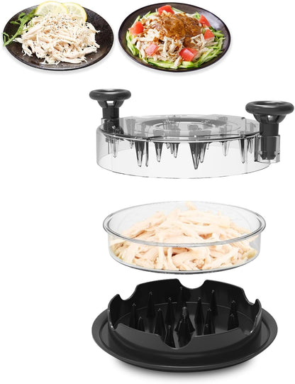 Chicken Shredder Tool Twist with Removable Insert, Chicken Breast Meat Food Shredder, Strong Anti-Slip Strip, Ergonomic Handle, BPA Free, Desmenuzador de Pollo-B1-Red