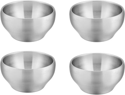 E-far Stainless Steel Bowls for Kids-6 Pack, 12OZ Double Walled Baby Toddler Bowls for Baby Food/Cereal/Snack, 18/10 Non-Toxic Metal & Unbreakable, Dishwasher Safe